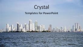  Presentation with cartagena colombia - Slides with tourism development - cityscape of modern cartagena famous background and a light blue colored foreground