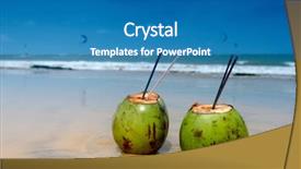  Presentation with coconut product - Audience pleasing presentation theme consisting of tourism dominican republic - coconut cocktail backdrop and a  colored foreground