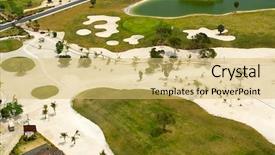  Presentation with dominican republic - PPT layouts featuring tourism dominican republic - flying above a golf course background and a yellow colored foreground