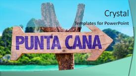  Presentation with republic dominican - Beautiful presentation design featuring tourism dominican republic - punta cana wooden sign backdrop and a arctic colored foreground
