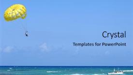  Presentation with parasailing - PPT theme enhanced with tourism dominican republic - some people are parasailing background and a light blue colored foreground