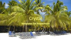  Presentation with republic dominican - PPT theme consisting of tourism dominican republic - sunbeds and palms background and a  colored foreground