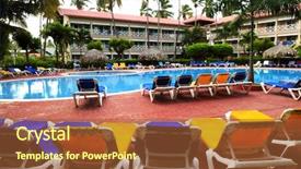  Presentation with swimming pool - Presentation with tourism dominican republic - swimming pool and accommodation background and a red colored foreground
