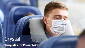  Presentation with medical tourism - Slide deck with tourism-healthcare-and-pandemic-concept background and a ocean colored foreground