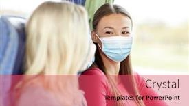  Presentation with medical face mask - PPT layouts having tourism-healthcare-and-pandemic-concept background and a red colored foreground