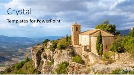  Presentation with tourism - PPT layouts featuring tourism-in-spain-church background and a light blue colored foreground