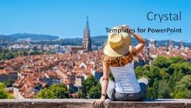  Presentation with tourism - Presentation design enhanced with tourism-in-switzerland-panoramic-view background and a light blue colored foreground