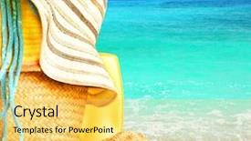  Presentation with sea - PPT layouts having conceptual image of summertime vacation background and a yellow colored foreground