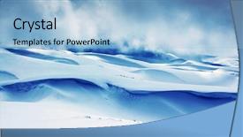  Presentation with winter blue - Cool new presentation theme with winter landscape of high mountains with snow blizzard and fresh blue sky beautiful nature panoramic background backdrop and a light blue colored foreground