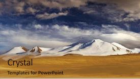  Presentation with mongolian - Colorful PPT layouts enhanced with tourism mountains - mountain landscape plateau ukok backdrop and a gold colored foreground