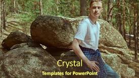  Presentation with pine forest - Presentation design featuring tourism-nature-exploring-portrait background and a tawny brown colored foreground