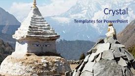  Presentation with stupa - Cool new presentation with tourism nepal - stupa backdrop and a sky blue colored foreground