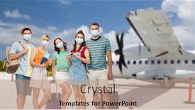  Presentation with travel friends - Colorful slide deck enhanced with tourism-pandemic-and-health-care backdrop and a coral colored foreground