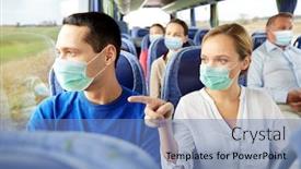  Presentation with health tourism - Theme having tourism-pandemic-and-health-care background and a teal colored foreground