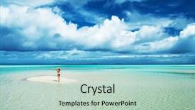  Presentation with tropical - Audience pleasing PPT layouts consisting of tourism resort - woman in bikini at tropical backdrop and a soft green colored foreground