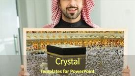  Presentation with kaaba - Presentation design featuring tourism saudi arabia - man with a frame background and a  colored foreground