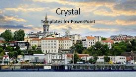  Presentation with danube - Colorful slide deck enhanced with tourism serbia - view of belgrade city backdrop and a lemonade colored foreground