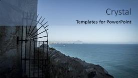  Presentation with deep blue - Colorful slides enhanced with tourism-spanish-landscape-with-deep backdrop and a  colored foreground