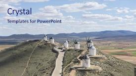  Presentation with tourism - Audience pleasing PPT layouts consisting of tourism town of consuegra in the province of toledo spain backdrop and a sky blue colored foreground
