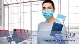  Presentation with airport lounge - Beautiful slide deck featuring tourism-travel-and-health-care backdrop and a  colored foreground