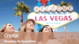  Presentation with las vegas sign - Audience pleasing slide deck consisting of tourism travel and summer vacation backdrop and a coral colored foreground