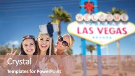  Presentation with las vegas sign - Presentation theme consisting of tourism travel and summer vacation background and a  colored foreground