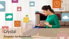  Presentation with online travel - Cool new slide deck with tourism travel insurance payment backdrop and a lemonade colored foreground