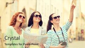  Presentation with tourism - Audience pleasing theme consisting of tourism travel leisure holidays backdrop and a lemonade colored foreground