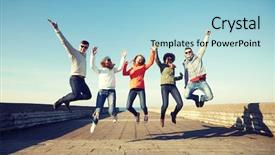  Presentation with travel friends - Beautiful slides featuring tourism travel people leisure backdrop and a light blue colored foreground