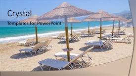  Presentation with sea green ribbon ovarian cancer - Colorful slide set enhanced with tourism tunisie - holidays at aegean sea backdrop and a light blue colored foreground