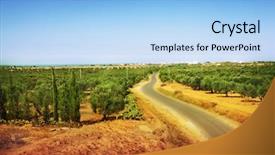  Presentation with africa - Presentation theme with tourism tunisie - road in africa background and a light blue colored foreground