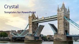  Presentation with england - Slide deck having tourism uk - london tower bridge in london background and a sky blue colored foreground