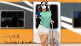  Presentation with health tourism - Colorful slide deck enhanced with tourism-vacation-and-health-care backdrop and a yellow colored foreground