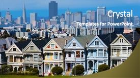  Presentation with san francisco - Beautiful presentation featuring tourism visitor centre - alamo square in san francisco backdrop and a teal colored foreground
