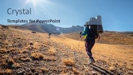  Presentation with volcano - Colorful presentation theme enhanced with tourist-ascending-path-to-erdzhiyas backdrop and a light blue colored foreground