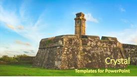  Presentation with sri lanka - PPT theme enhanced with tourist attraction - anthonisz memorial clock tower background and a tawny brown colored foreground