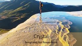  Presentation with mexican - Slide deck consisting of tourist attraction - hierve el agua natural rock background and a coral colored foreground