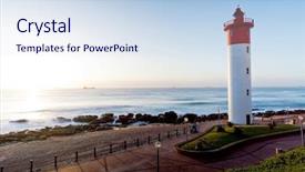  Presentation with lighthouse - Amazing slide deck having tourist attraction - lighthouse in umhlanga durban south backdrop and a sky blue colored foreground