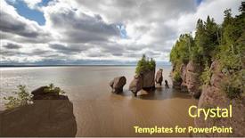  Presentation with rock - PPT layouts with tourist attraction - panorama of the flowerpot rock background and a tawny brown colored foreground