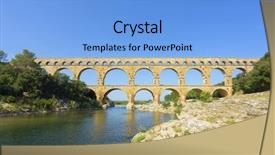  Presentation with roman - Presentation featuring tourist attraction - pont du gard is background and a light blue colored foreground