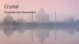  Presentation with taj mahal - Presentation design consisting of tourist attraction - taj mahal on sunrise sunset background and a lemonade colored foreground