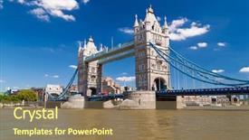  Presentation with tower - Audience pleasing PPT theme consisting of tourist attraction - tower bridge in london backdrop and a coral colored foreground