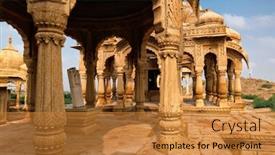  Presentation with rajasthan - Cool new PPT theme with tourist-attraction-and-rajasthan-landmark backdrop and a gold colored foreground