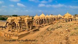  Presentation with rajasthan - Slides enhanced with tourist-attraction-and-rajasthan-landmark background and a gold colored foreground