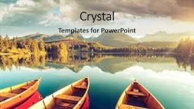  Presentation with calm - Beautiful PPT theme featuring tourist attraction beauty of earth backdrop and a mint green colored foreground