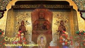  Presentation with bliss - Audience pleasing PPT theme consisting of tourist attractions in penang malaysia backdrop and a tawny brown colored foreground