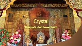  Presentation with buddha - Slide set featuring tourist attractions in penang malaysia background and a tawny brown colored foreground