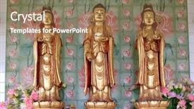  Presentation with bliss - PPT theme with tourist attractions in penang malaysia background and a coral colored foreground