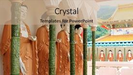  Presentation with bliss - Presentation design consisting of tourist attractions in penang malaysia background and a coral colored foreground