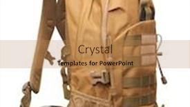  Presentation with backpack - Audience pleasing PPT theme consisting of tourist-backpack-isolated-on-white backdrop and a coral colored foreground